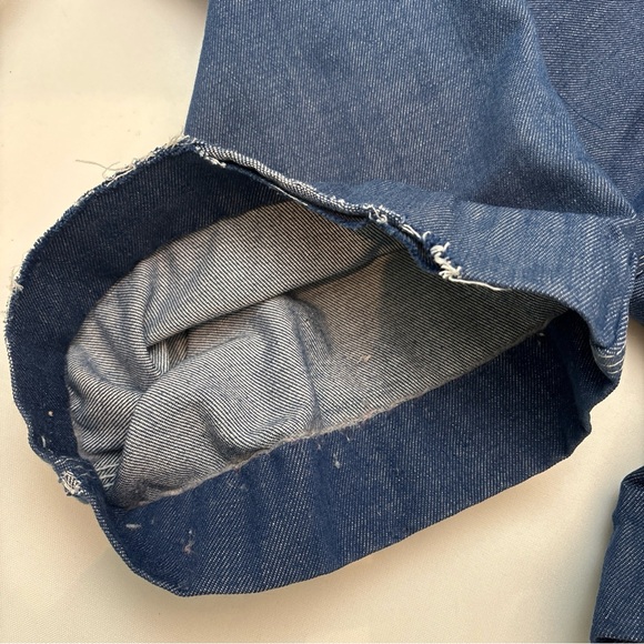 Blue Denim BIB OVERALLS Montgomery Ward VINTAGE 70 S USA Made Men's Size 50 X 30 - Picture 12 of 16